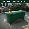 6 Ft Stretch Fitted Tablecloth Elastic Tablecloth With Leg Pockets Festive Table Decorations (dark Green)