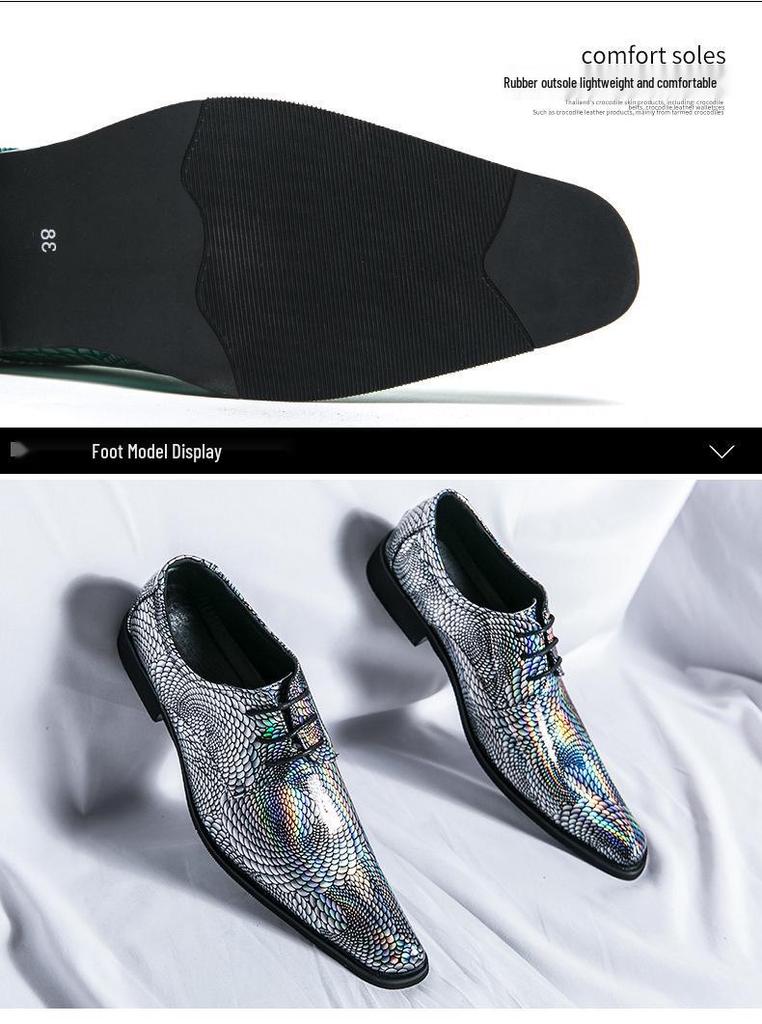 Men's Plus Size Pointed Toe Leather Shoes - Fashionable, Trendy & Casual Groom's Shoes