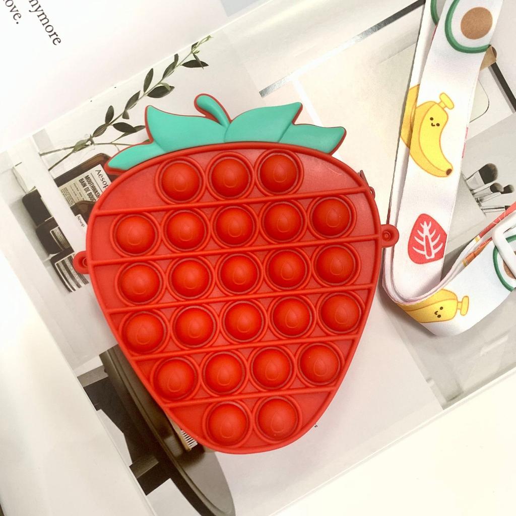 Cartoon Silicone Bubble Decompression Mobile Phone Bag Decompression Shoulder Bag Coin Purse