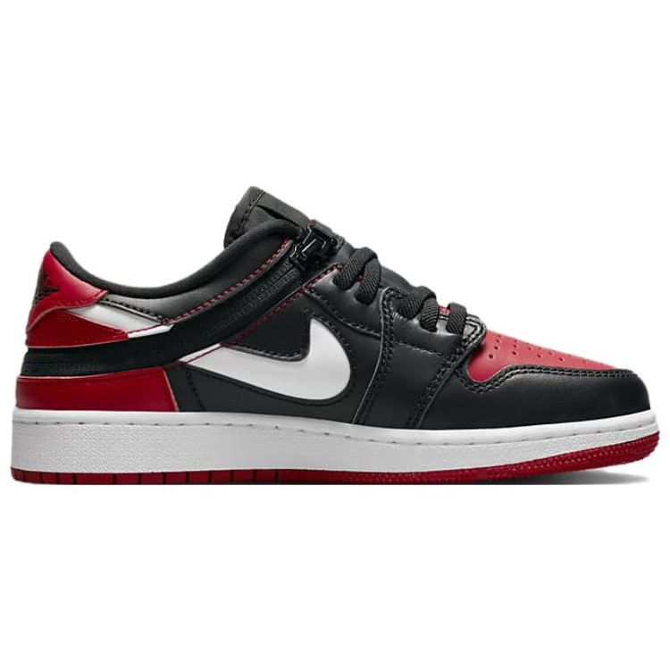 Air Jordan 1 Low Flyease GS Alternate Bred Toe Kids Sneakers Black White Gym-Red DN4639-066