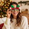 Christmas Novelty Glasses with Sequin Hat and Funny Eyeglass Frames for Holiday Party