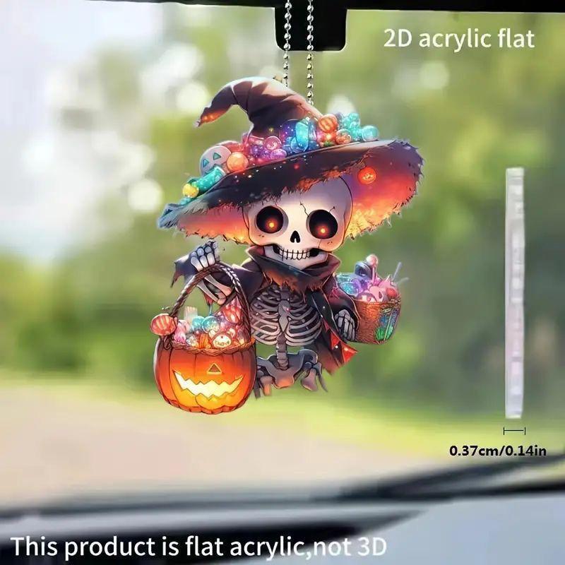 New Halloween Pendant Pumpkin Man 3D Pattern Flat Pendant Acrylic Keychain Bag Pendant Gift