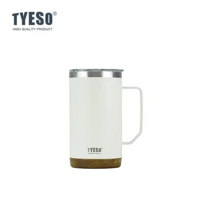 Tyeso 710ml Thermoses Wood Grain Base Desktop Office Large Capacity Covered Drinking Cup Stylish Functional for Home Work 710ML белый