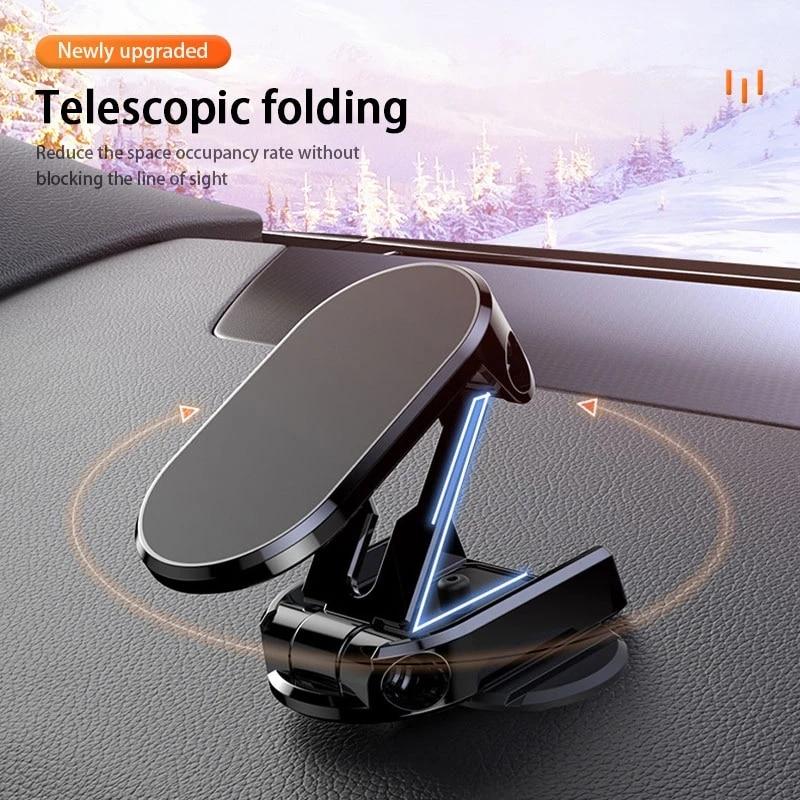 360 Rotatable Magnetic Car Phone Holder Magnet Smartphone Support GPS Foldable Phone Bracket In Car