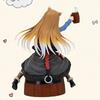 16CM Anime Holo Figure The Wolf Girl Sitting on the Bucket Sitting Model Toy Doll Action Figure PVC box packaging