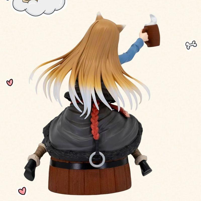 16CM Anime Holo Figure The Wolf Girl Sitting on the Bucket Sitting Model Toy Doll Action Figure PVC box packaging