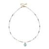 Stainless Steel & Natural Stone Beaded Necklace for Women - High-End, Non-Fading, Light Luxury Clavicle Chain