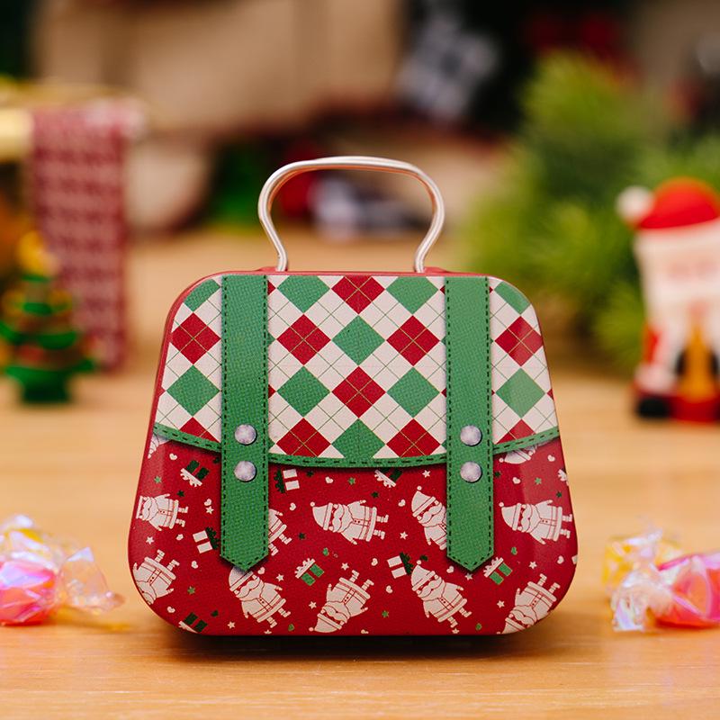 Haobei Christmas Tinplate Handbag Candy Box for Children - Small Cookie Gift Box
