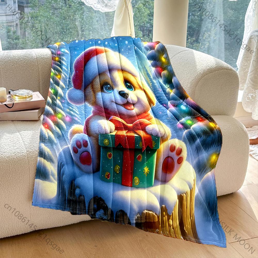 

Festive Christmas Gift Design Pattern Blanket Flannel Material Soft Warm for All Seasons Home Outdoor Camping Picnics RV 75x100cm