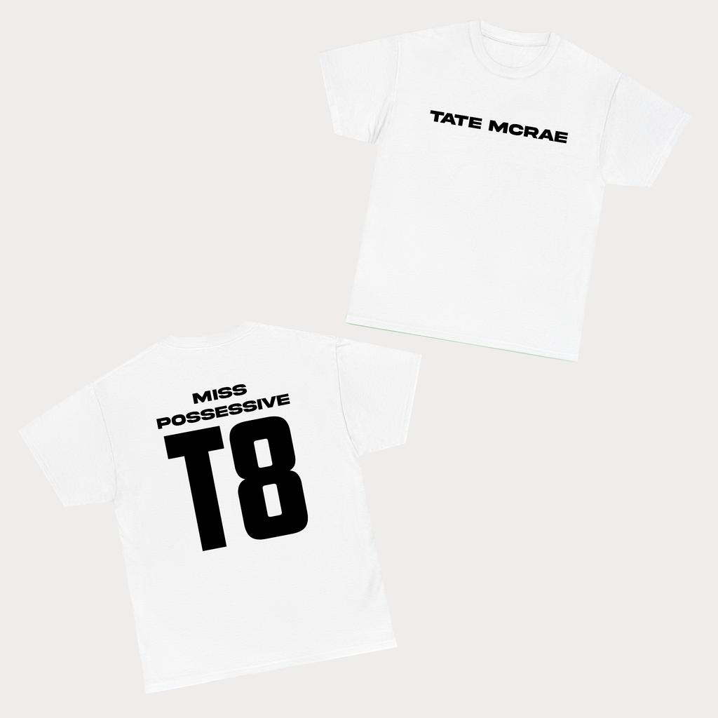 Tate Mcrae Miss Possessive Number 18 Print Crew Neck TShirt Unisex Unisex Short Sleeve Cotton Music Fan Casual Street Tees