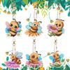 6 Pcs Double Sided Diamond Art Keyring Special Shape Diamond Painting Keychain Cute Bees for Zipper Charm and Bag Charms Pendant