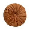 Round Pumpkin Velvet Cushion - Plush Solid Color Waist Support Pillow