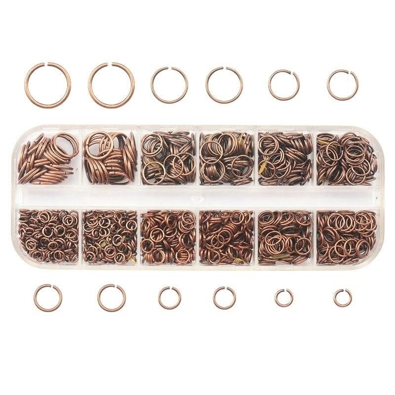 1050Pcs 0.7mm plated color Open Jump Rings Mixed 4mm 5mm 6mm 7mm 8mm 10mm iron Split Rings For DIY Jewelry Making 6 colors