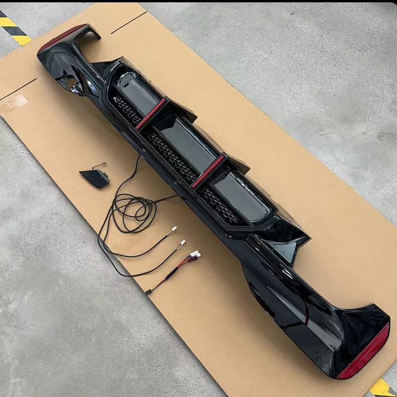 For BMW 5 Series G30 G38 2017-2026 High Quality ABS Rear Bumper Diffuser Lip Body Kit With 2/Pcs Brake Light Glossy Black