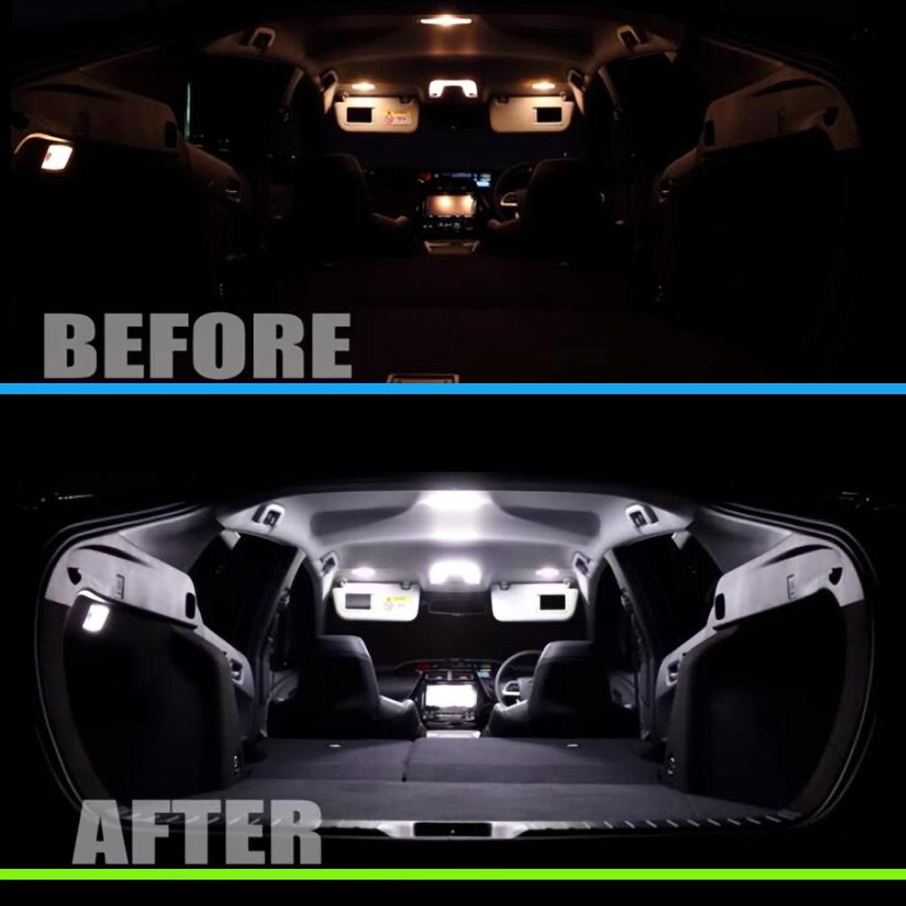 ZXREEK LED Room Lamp, Custom Design, Interior Light, Powerful Light, Car LED Bulb, 126-Light 3-Chip 5050, 7-Piece Set, Easy Installation