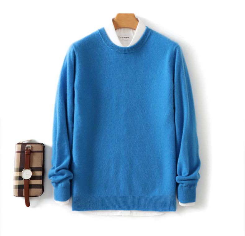 Men's Pure Wool Loose Fit Sweater: Casual & Formal Round Neck for Autumn/Winter
