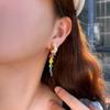 Medieval Vintage Jewelry Retro Light Luxury Court Style Colored Parrot Earrings Dripping Oil Long Bird Earrings