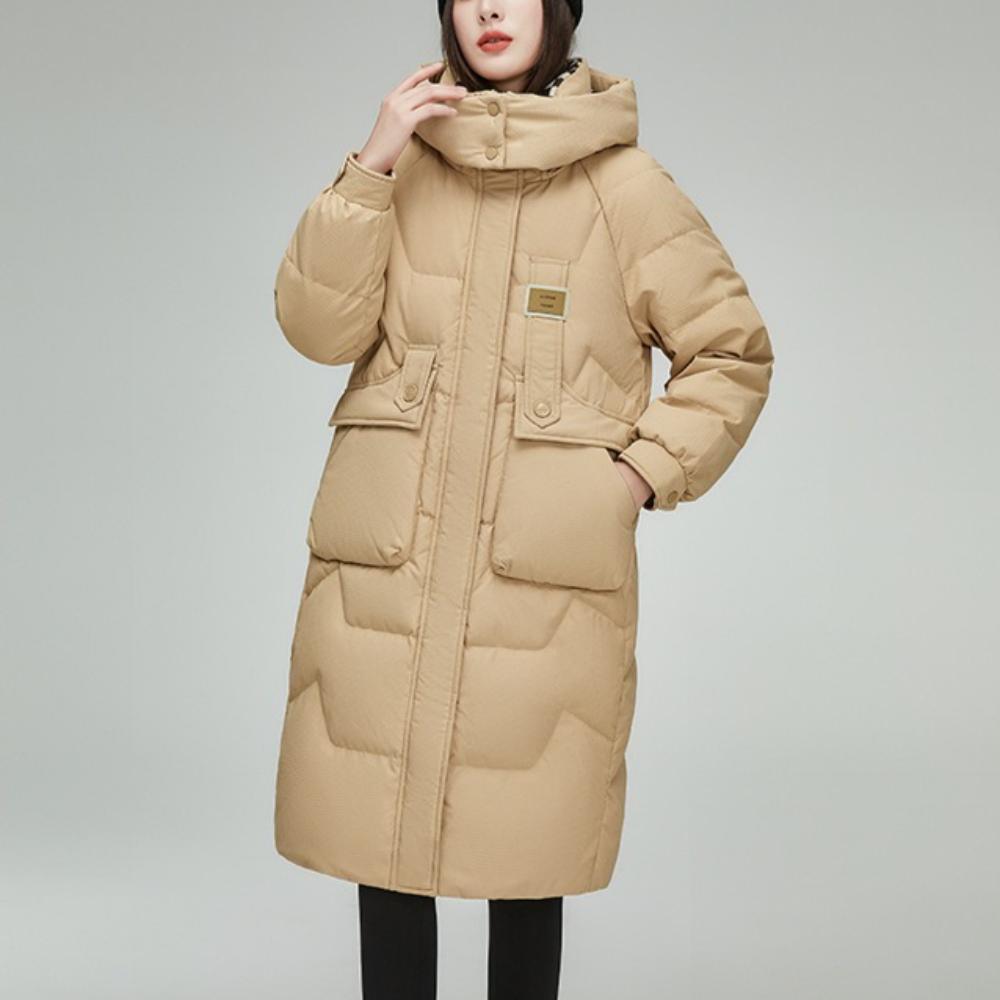 Women's Winter Coat, Warm and Stylish, Long-length, Thick and Hooded.