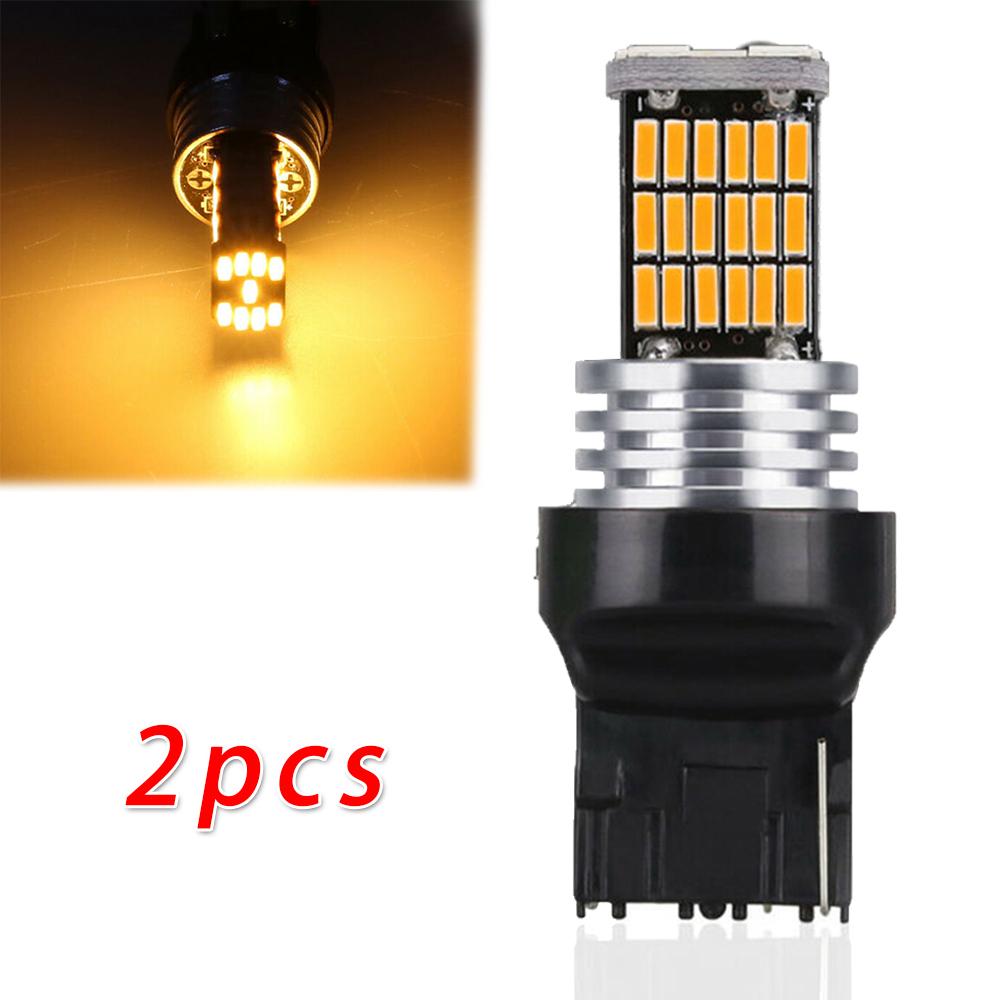 2x W21W T20 LED Amber Canbus 7440 Turn Signal Light WY21W Bulb Taillight 45SMD Car Led DRL Daytime Running Light