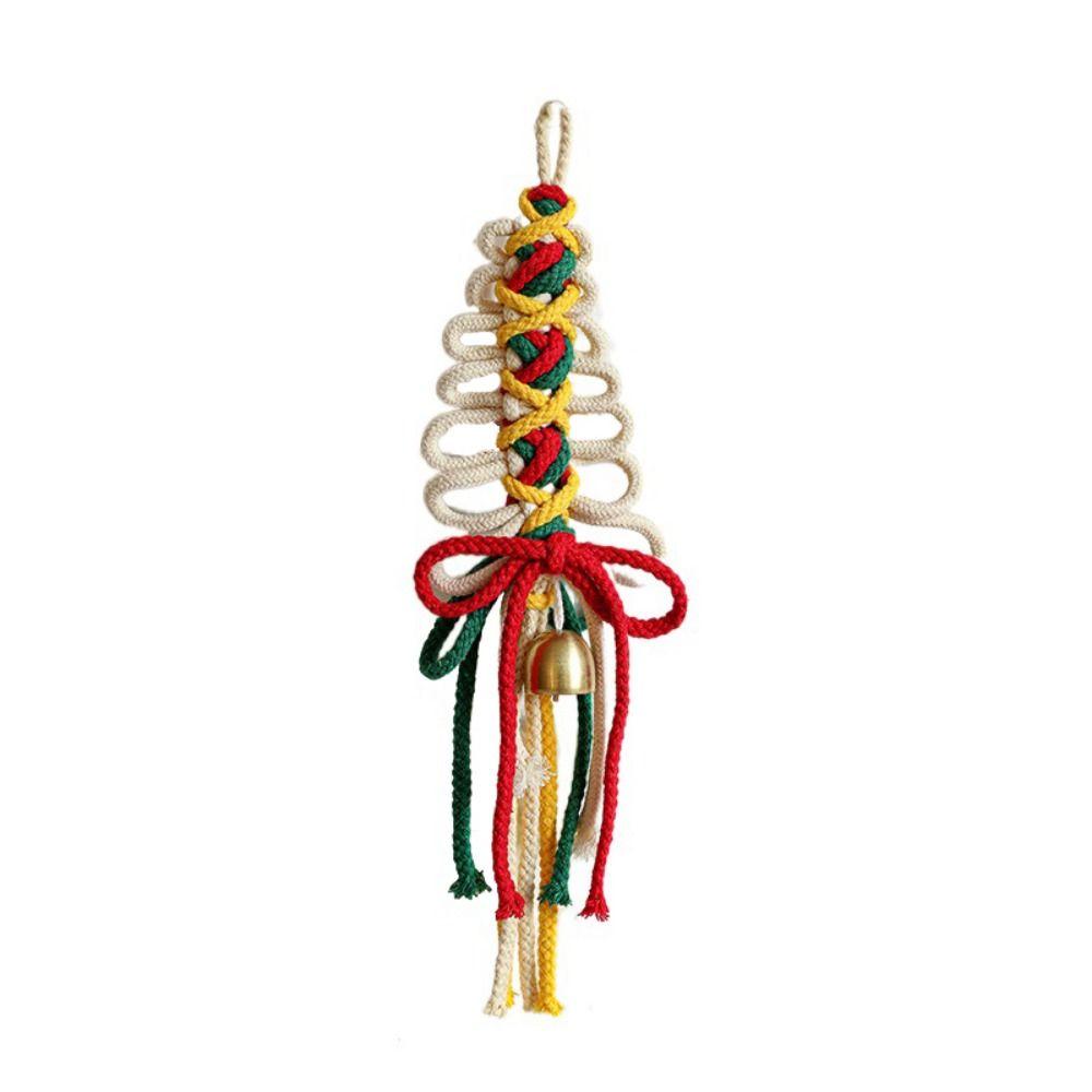Handmade Christmas Decor Pendant Colorful Christmas Decorations Cotton Rope Bells Pendant for Home