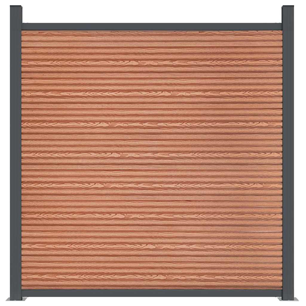 Fence Panel Brown 353 X 186 Cm WPC