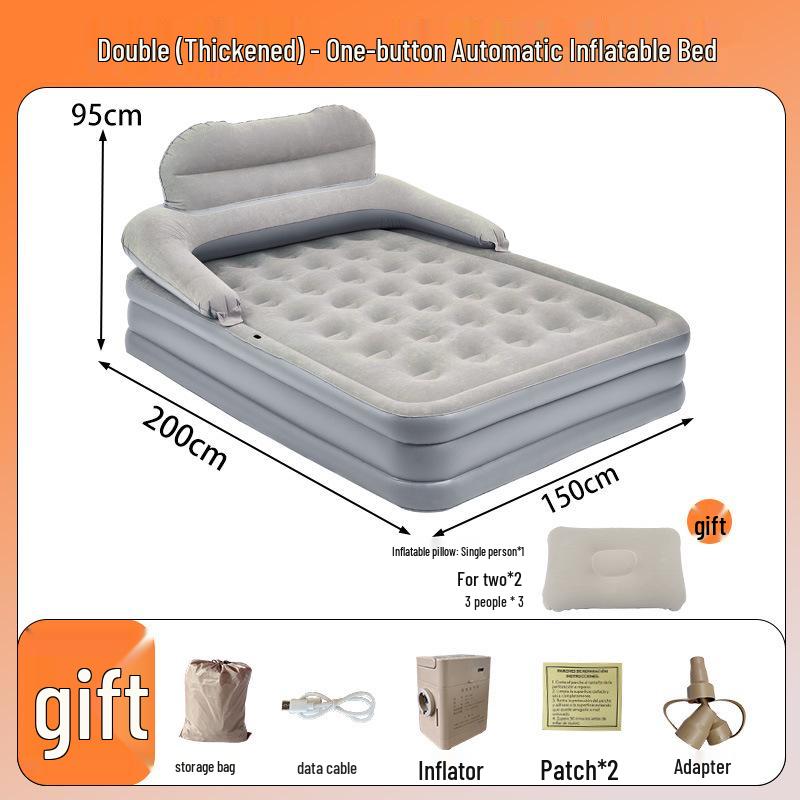 Portable Double Camping Mattress with Built-in Pump