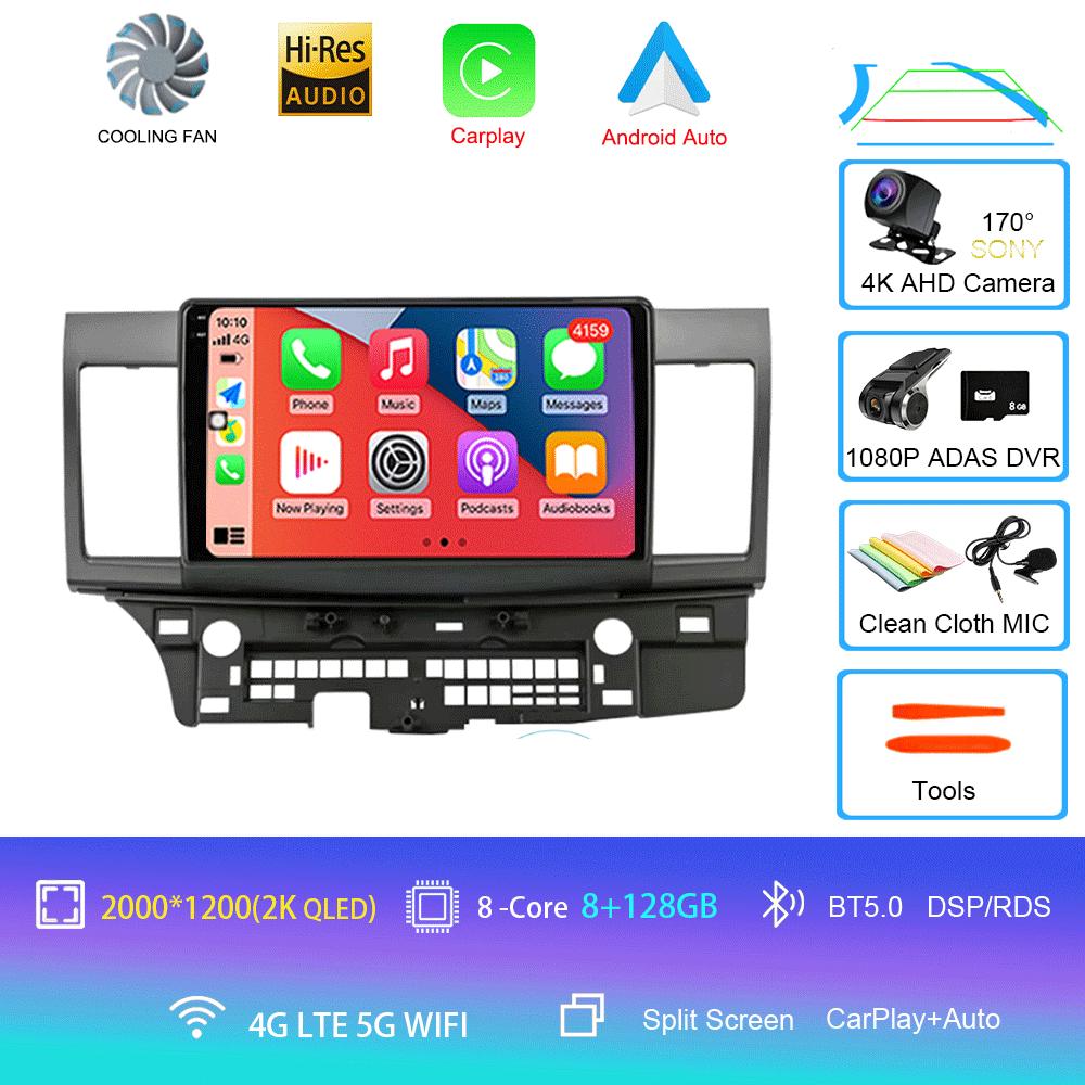 For Mitsubishi Lancer 2007-2012 Android 14 4G Car Radio Car Radio Multimidia Video Player Navigation GPS 2din 2 Din Carplay