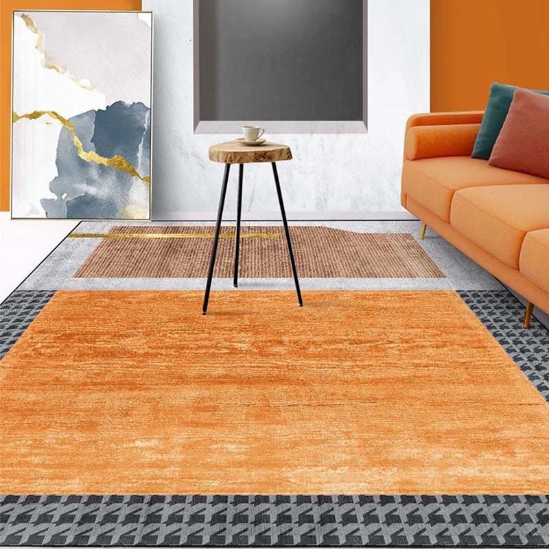 Modern Light Luxury Orange Carpet Home Soft Lounge Rugs Dirty Living Room Large Area Rug Bedroom Decor Carpets Entrance Door Mat