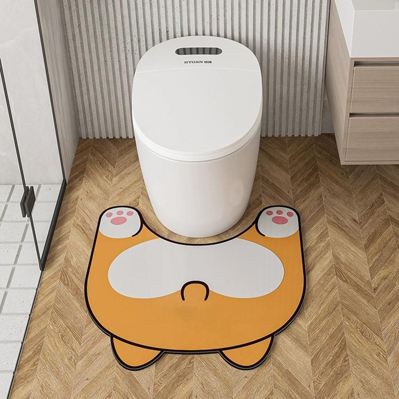 Cartoon Bathroom Mats Super Absorbent Toilet Rug Anti Slip Bath Mat Quick Dry Foot Floor Mat Entrance Doormat Carpet Washable