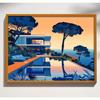 Mid Century Palm Springs House Prints Modern Cubist Abstract Architecture Art Print Poster Retro Wall Art Canvas Painting Decor