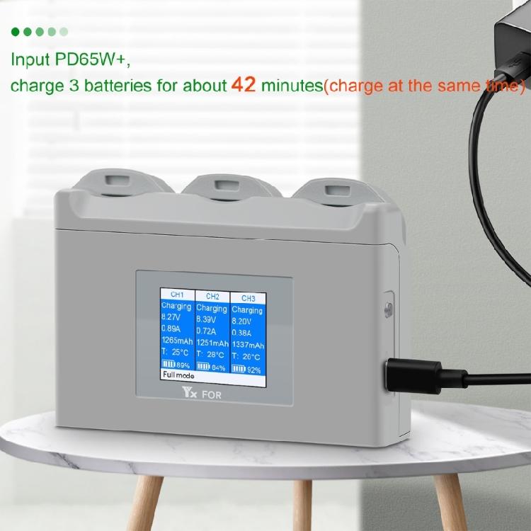 Advanced Battery Charging Hubs for Flights Battery Charger USB 5V2A Input Charging Three Batteries Accessories