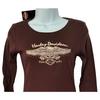 HARLEY DAVIDSON Hemd Braun Bestickter Adler Nieten STRETCH