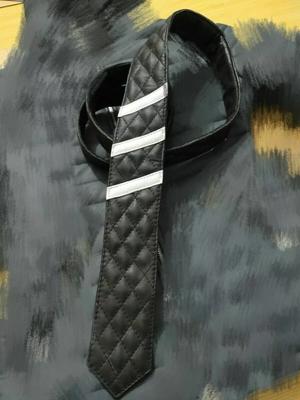 Leather Stylish Wedding Real Genuine Lambskin Partywear New Men Black Neck Tie