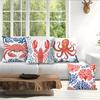 4pcs/set Marine Life Patterns Cushions Pillowcase Polyester Cushion Cover Throw Pillow Pillowcover Home Car Sofa Decor