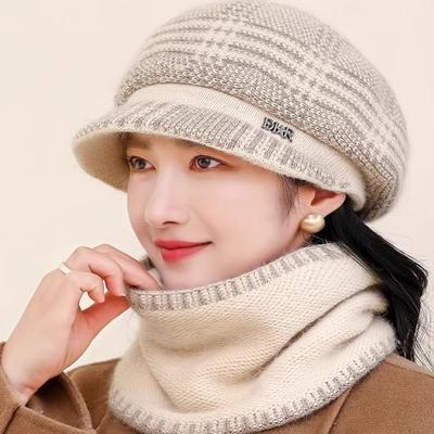 Octagonal Hat Warm and Cold Ear Protection Knitted Hat Women's Winter Mother Hat Fashion