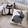 Living Room Sofa Pillow Cushion Black And White Chess Board Simple Pillow Sample Room Pillow Cover Premium Durable