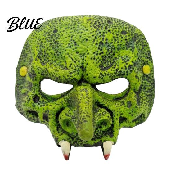 Accessoire de Fête d'Halloween Masque de Vieille Sorcière pour Adultes Horreur Mousse Verte Demi Visage PU Léger Mascarade Accessoire Fête Cosplay Costume Carnaval