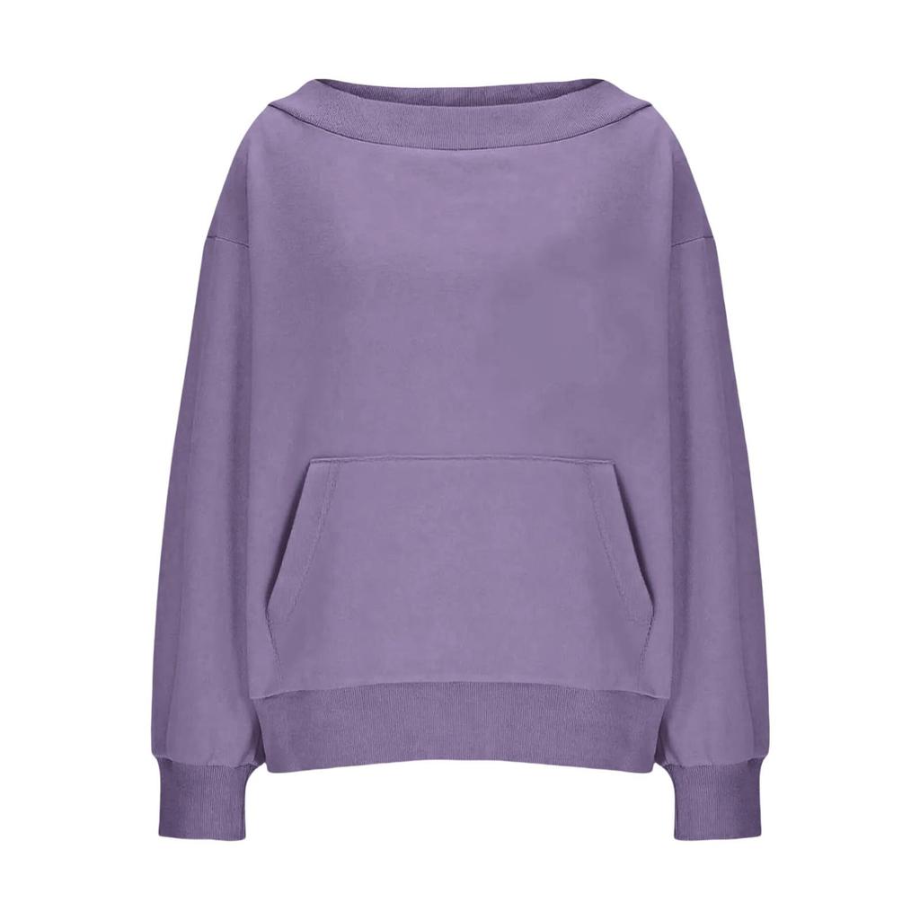 Women's Fashion Solid-Color Long-Sleeve Off-Shoulder Top Women's Fashion Solid Color Long-Sleeve Off-Shoulder Top