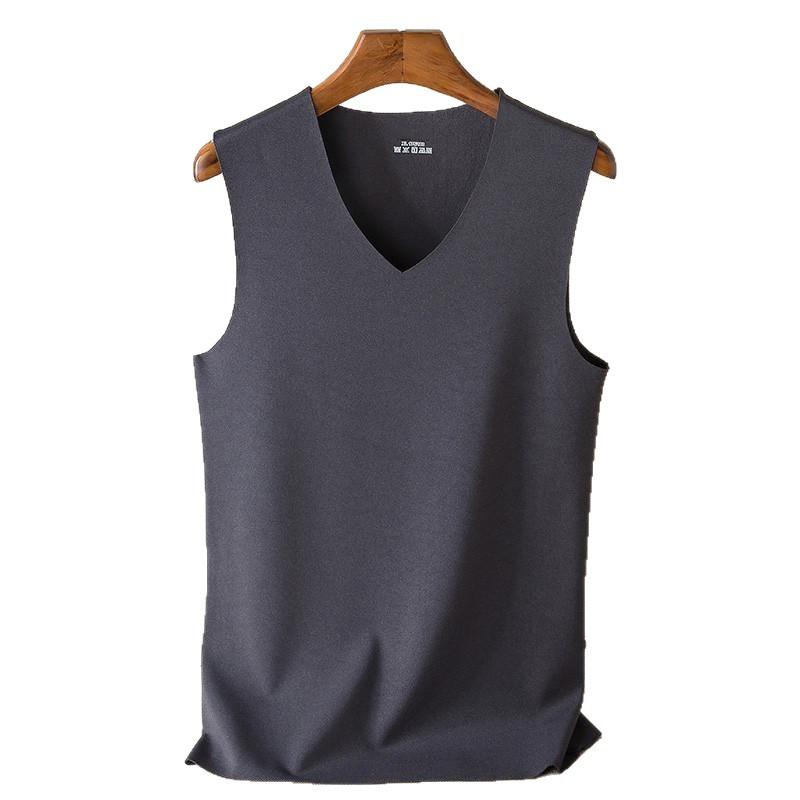 Herren Frühling Herbst Winter Nahtlose Thermoweste V-Ausschnitt Ärmellos Thermische Unterwäsche Verdickt Elastisch Slim Fit Unterhemd Thermische Oberteile