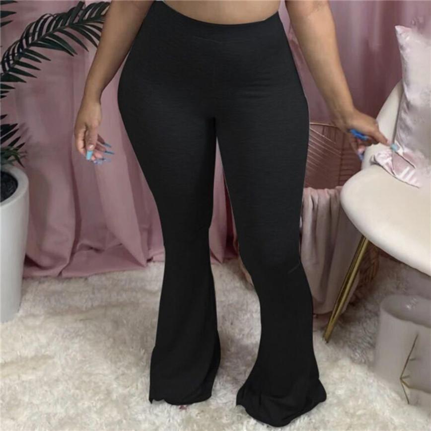Herbst Damen Mode Sexy Lange Hosen Lässig Schlank Fitness Einfarbige Skinny Weit Ausgestellte Hosen