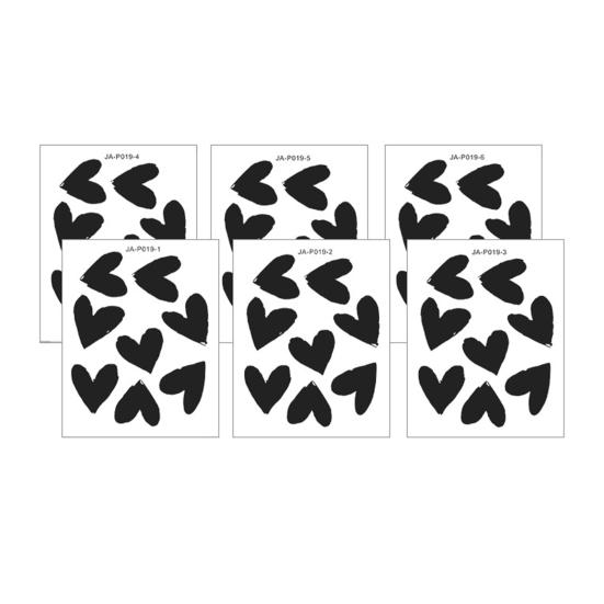 6Pcs Wall Decals Heart Print Wall Stickers Self-Adhesive Removable No C