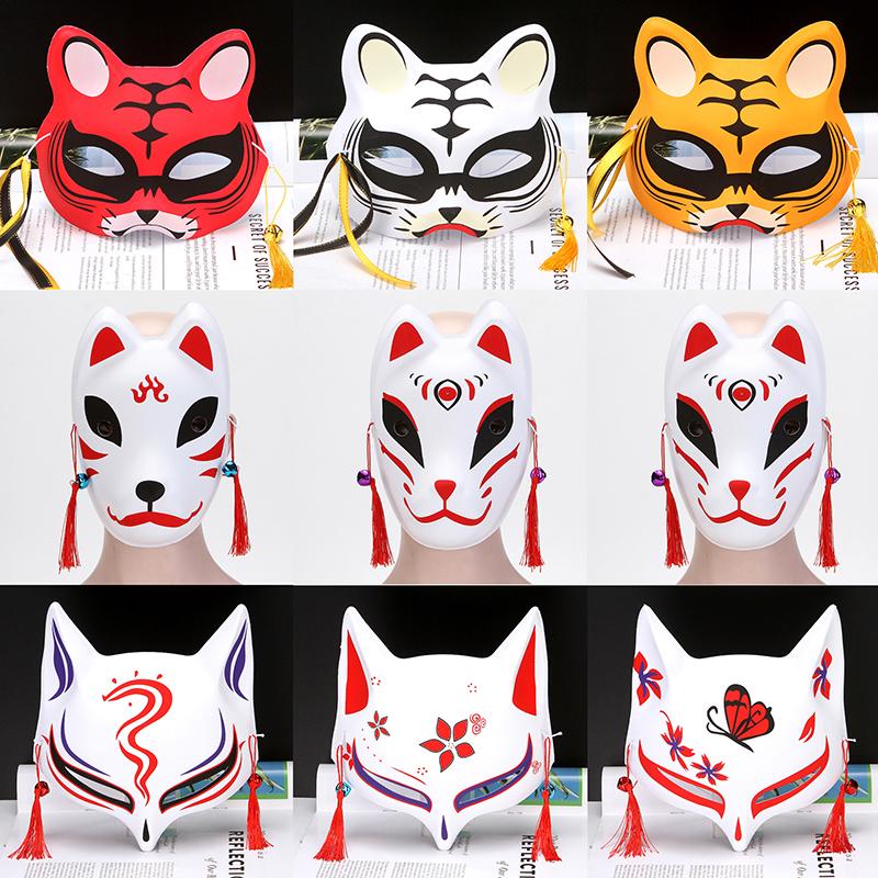 1ks Anime Fox Masky Half Face Cat Mask Masquerade Festival Party Cosplay Rekvizity