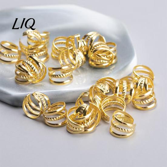 Open Design Hair Rings 100Pcs Dreadlock Accessories, Metal Hollow Twist Rings, Lightweight Braids Cuffs, Non-pierced Ear Cuffs Accessories