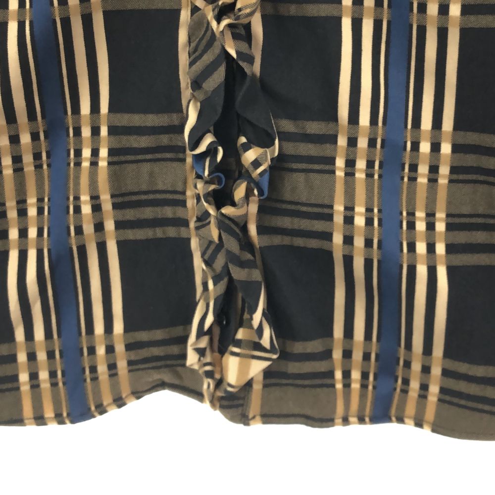 NARACAMICIE check Long sleeve Frill shirt Black x beige Women Used