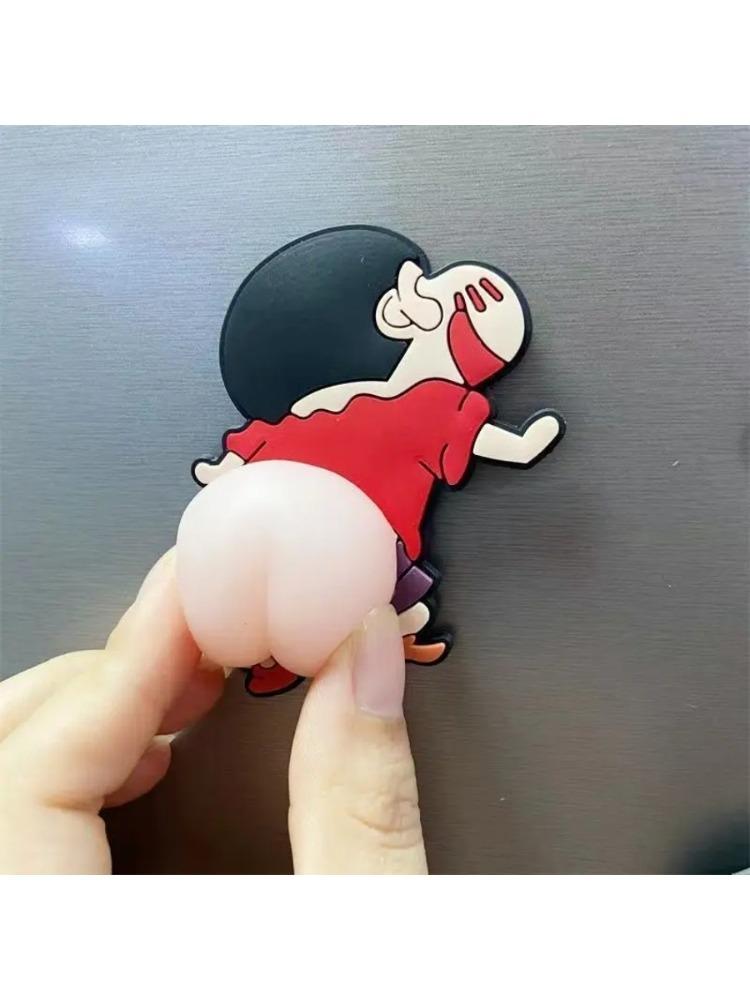 Novelty Funny Little Toys Pinch Cartoon Ass To Decompress and Relax Anime Stickers Mobile Phone Shell Car Stickers Party Prank