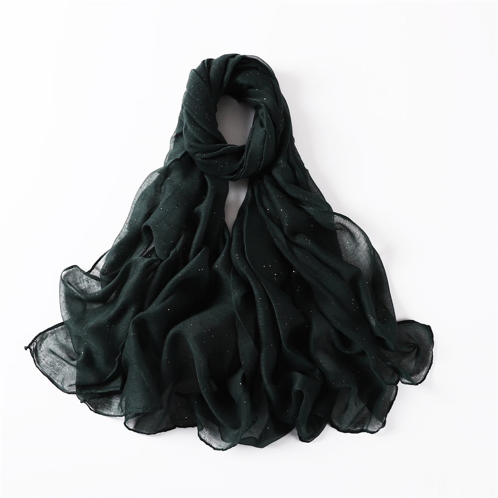 New Summer Shiny Voile Cotton Linen Women Scarf Girls Solid Sunscreen Thin Scarves Soft Foulard Shawl Casual Female Wrap Shawls
