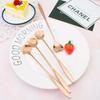 2Pcs Flower Dessert Spoons, Coffee  Stainless Steel Sugar Spoon Small Tea Spoons Cafe Bar Spoon Cute Coffee Teaspoon Mini Tableware, 4 Styles (Gold)