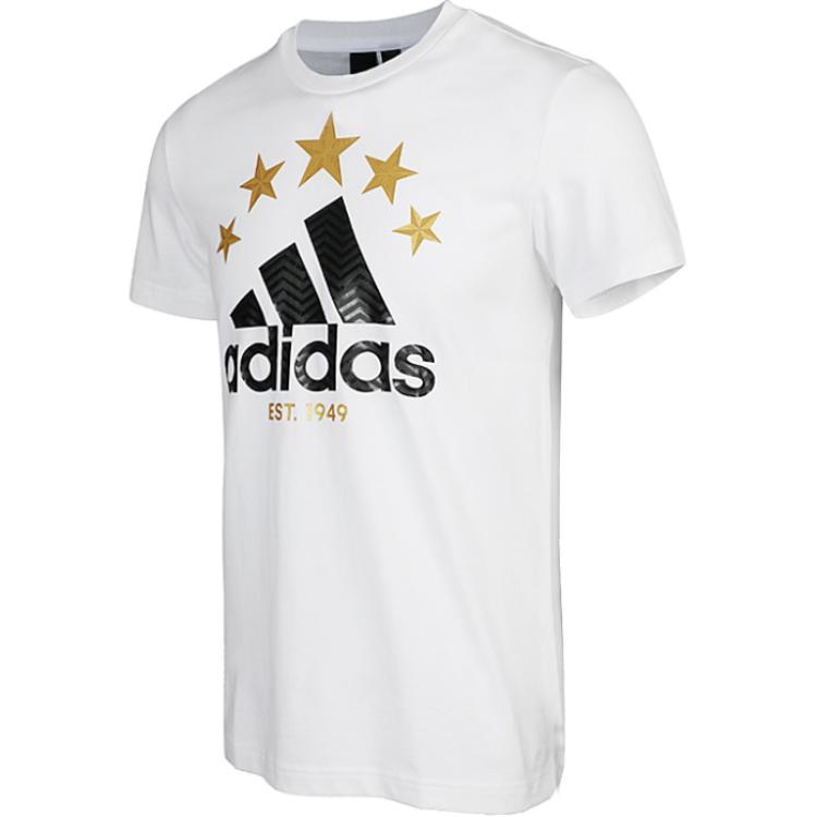 adidas T Shirts Men's White Crew Neck Moderate DW8925