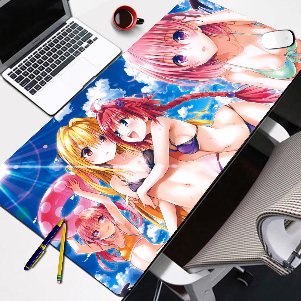 Rubber Mouse Pad To LoveRu HD Printing Keyboard Desk Mats Kawai Cute Girl NonSlip Desk Mat XXLxcm Student Writing Pad