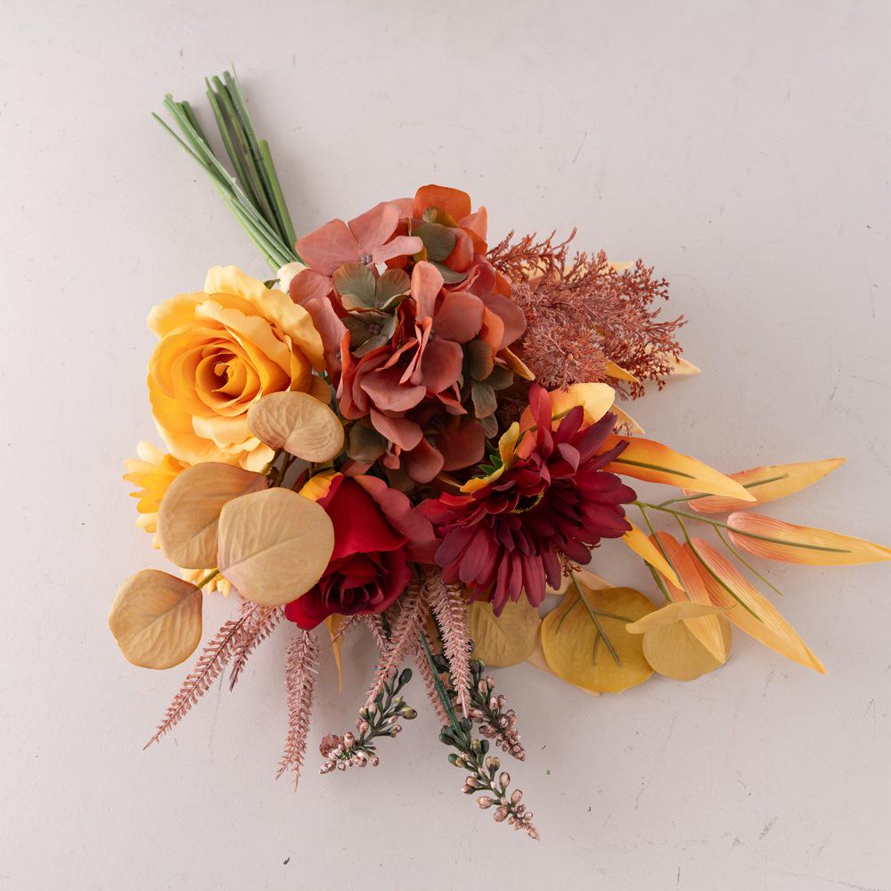 Autumn Color Artificial Flower Bouquet for Wedding Decoration INS Style (YC1061)